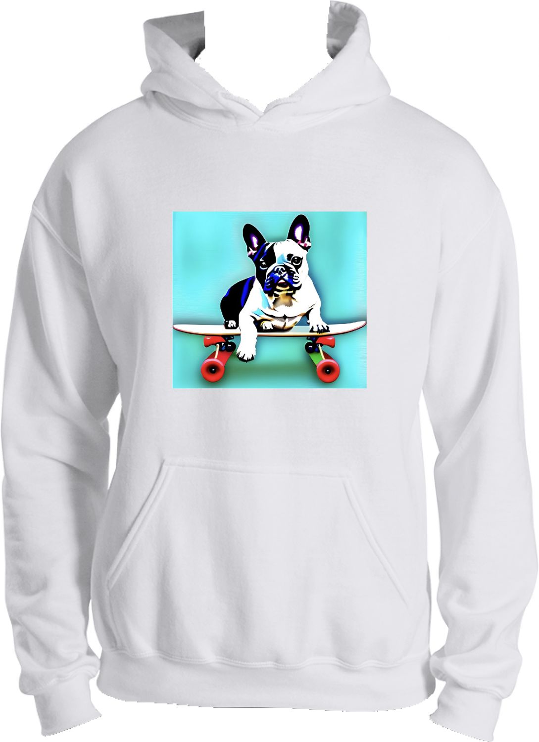 Frenchie on a Skateboard hoodie