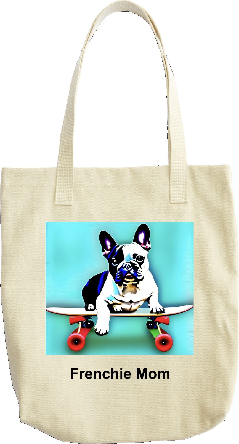 Frenchie on a Skateboard Frenchie Mom tote