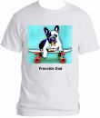 Frenchie on a Skateboard Frenchie Dad T-shirt