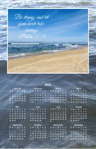 Psalm 31:24 Beach Poster Calendar