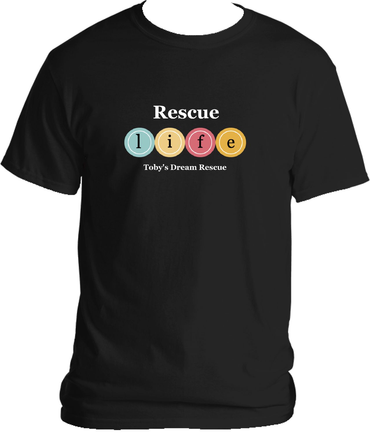 Rescue Life Tshirt Black Font