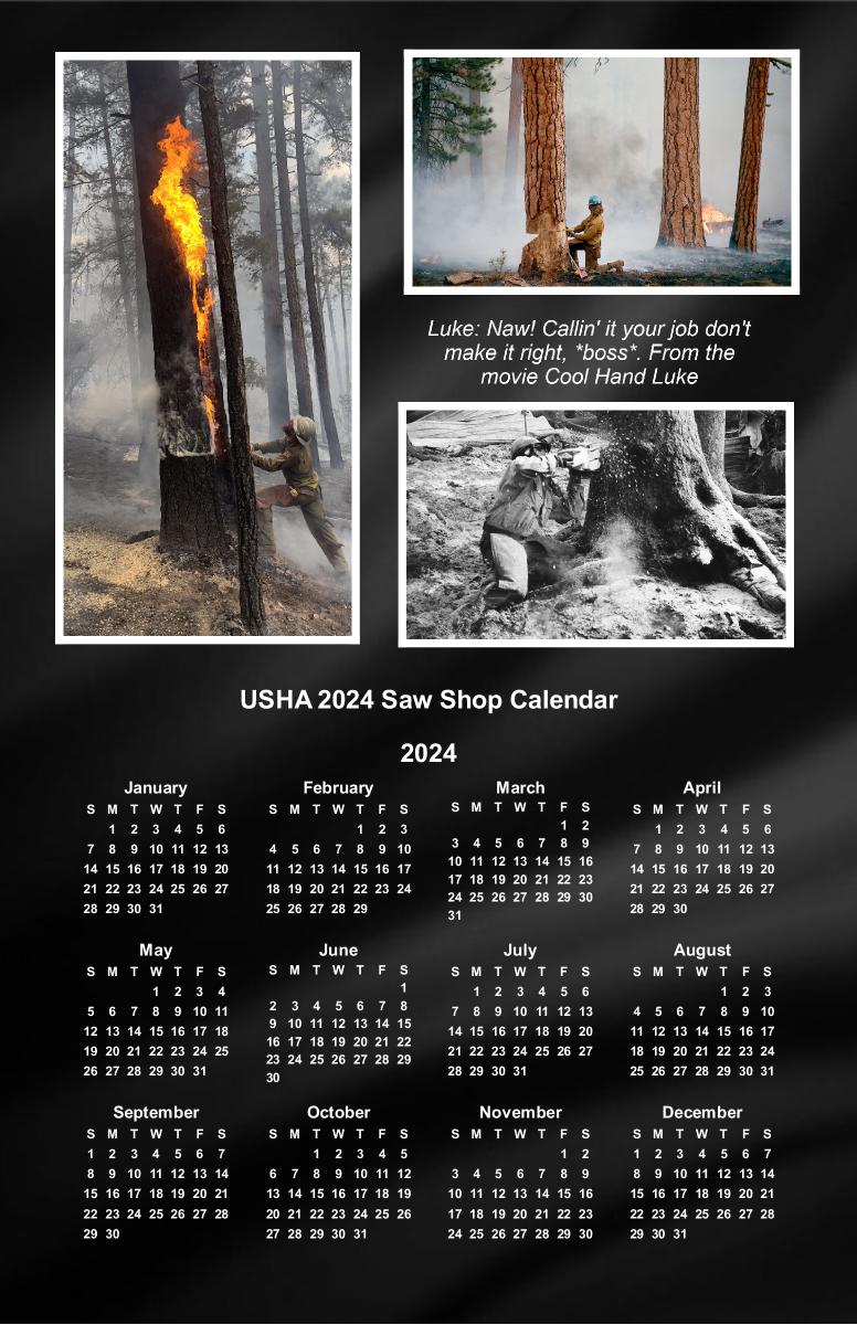 USHA Saw Shop Calendar