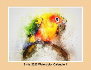 Birds 2023 Watercolor Calendar 1